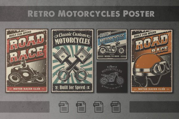 Download Retro Classic Motorcycle Poster - Poster Collection